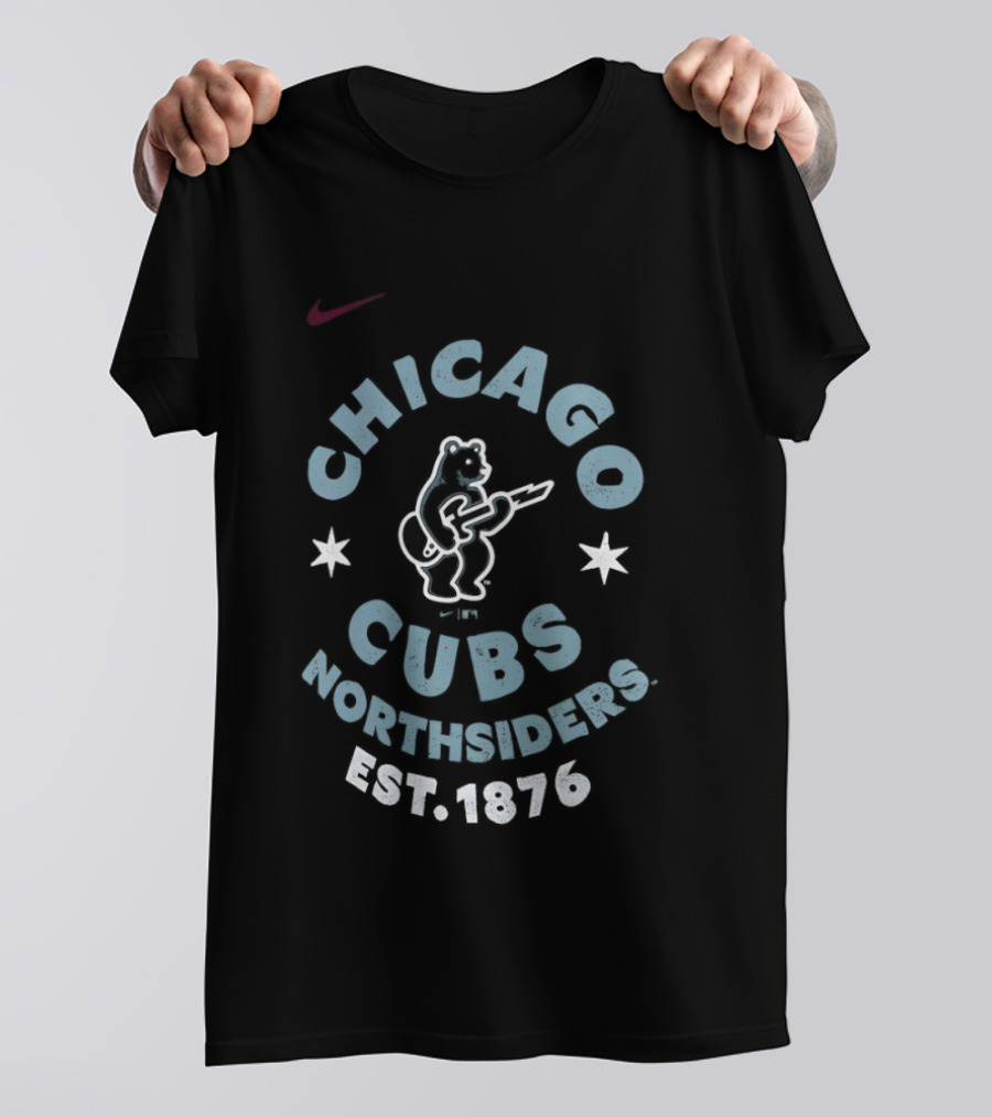 Chicago Cubs Northsiders Est 1876 Nike Logo Bear Stars T-Shirt