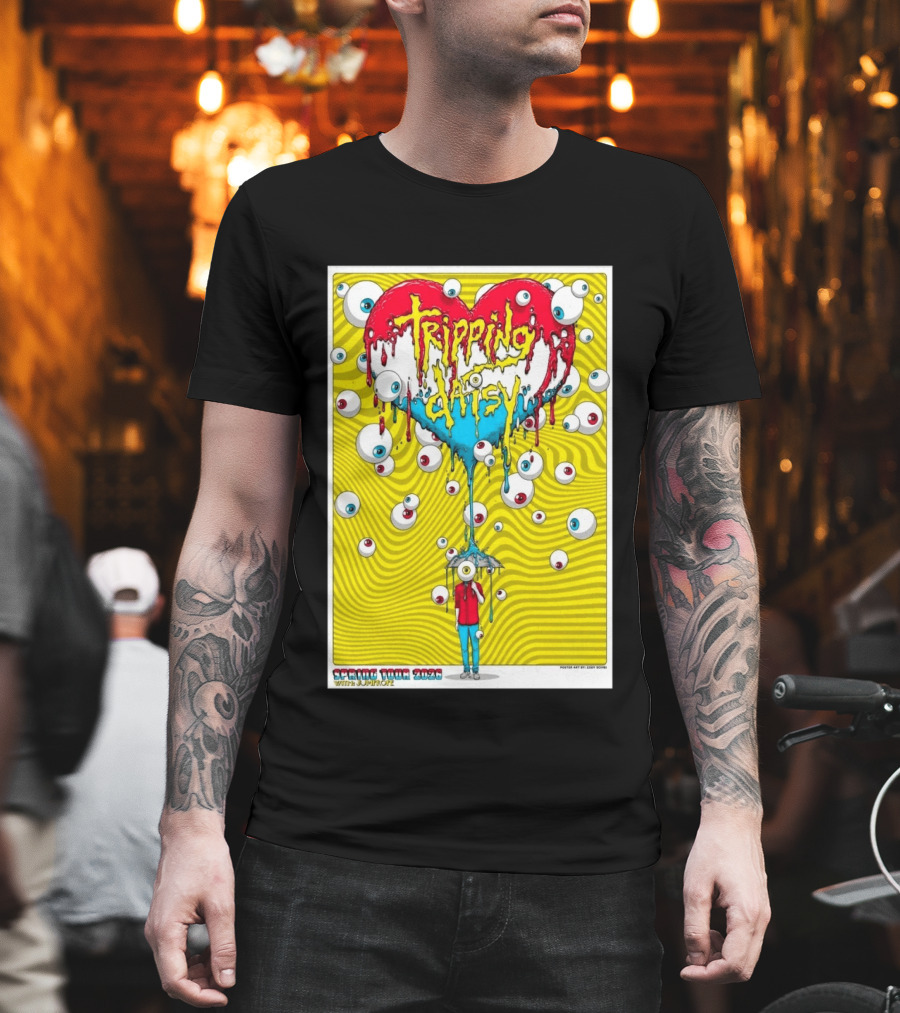 Tripping Daisy Spring Tour 2026 Psychedelic Heart And Eye Balloons By Cody Schibi T-Shirt