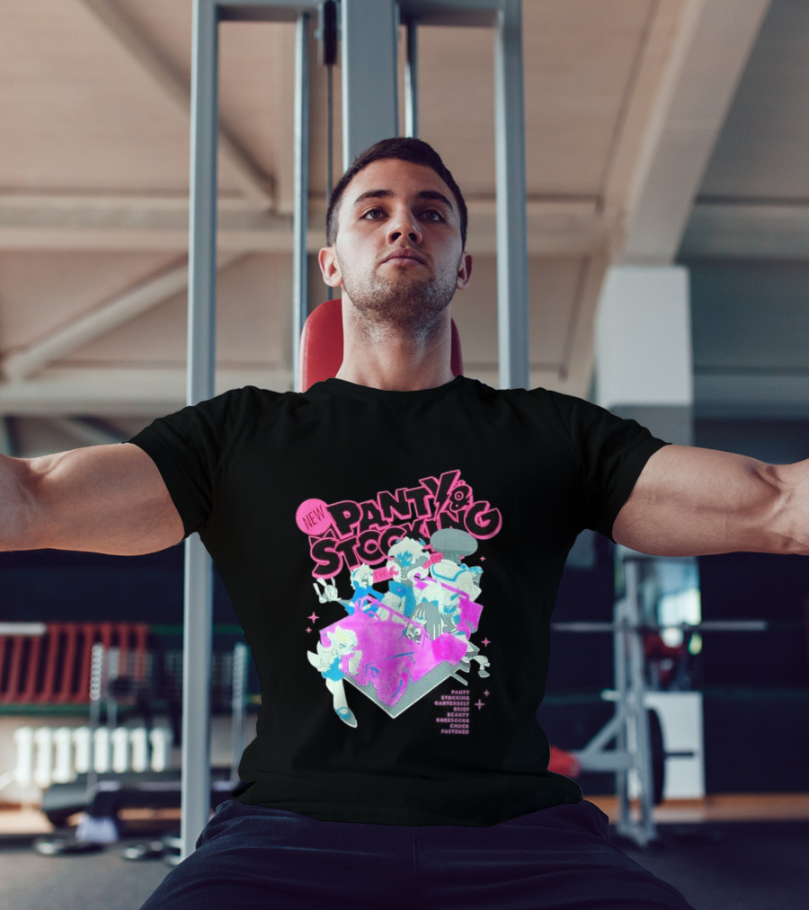 New Panty & Stocking With Garterbelt Anime Characters Colorful Car Scene T-Shirt