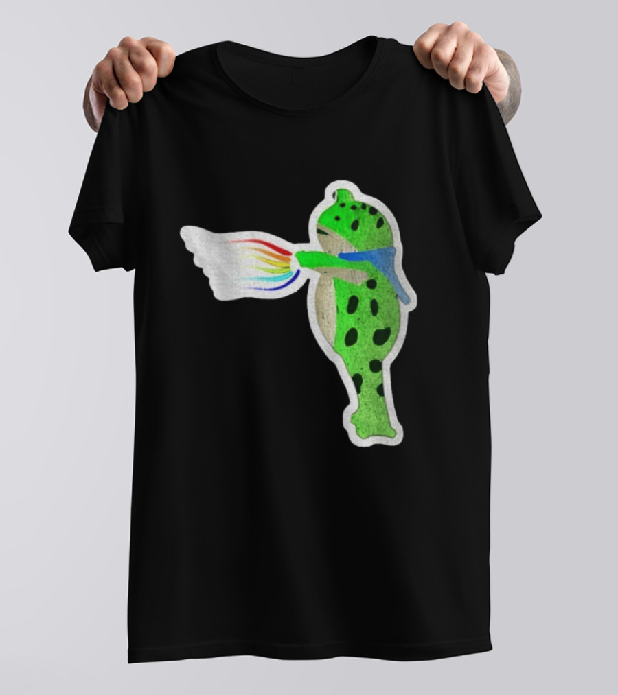 Portland Frog Holding Rainbow Flag LGBT Pride Anti Maga Protest T-Shirt