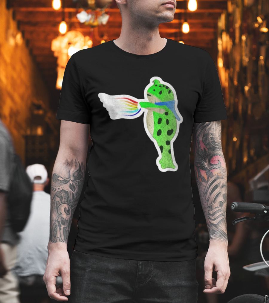 Portland Frog Holding Rainbow Flag LGBT Pride Anti Maga Protest T-Shirt