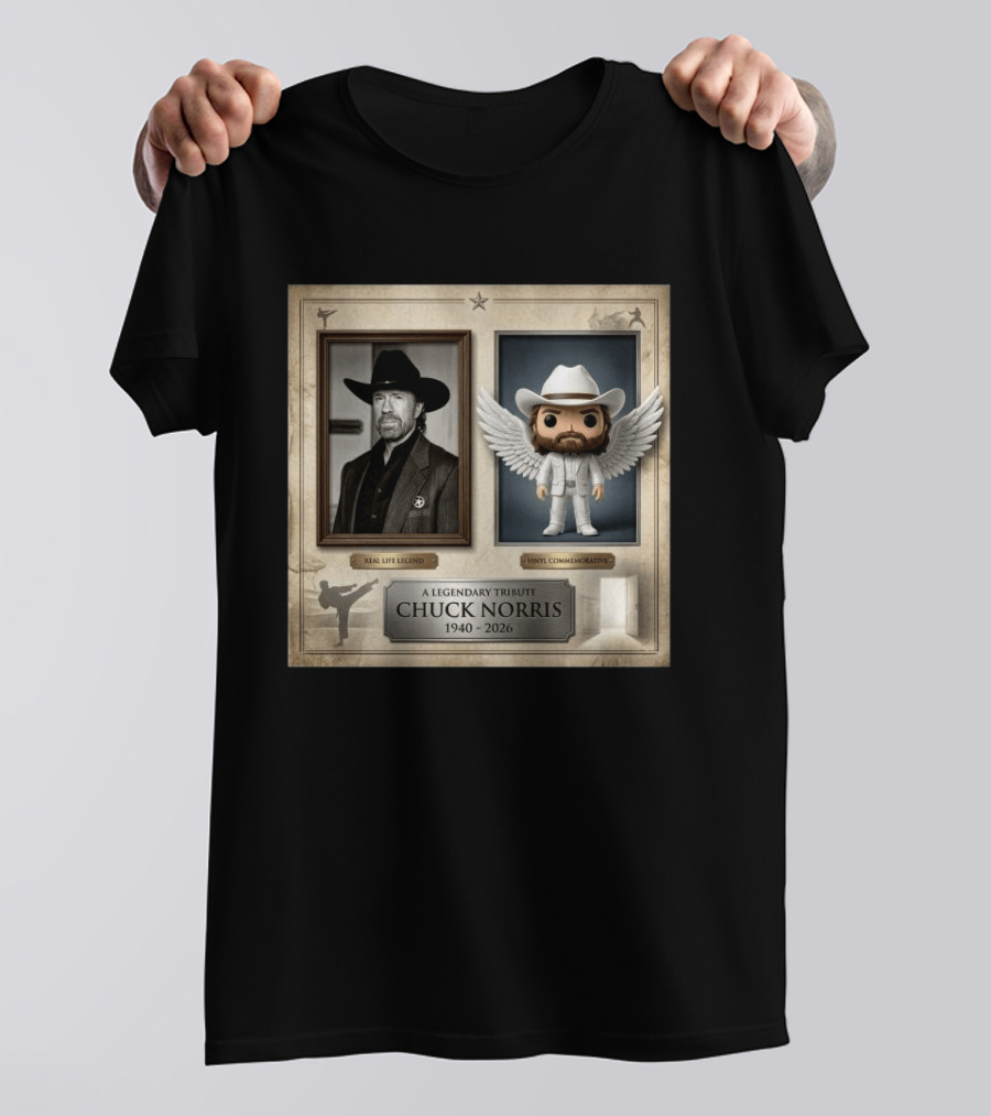 A Legendary Tribute Chuck Norris Real Life Legend Vinyl Commemorative 1940 2026 T-Shirt