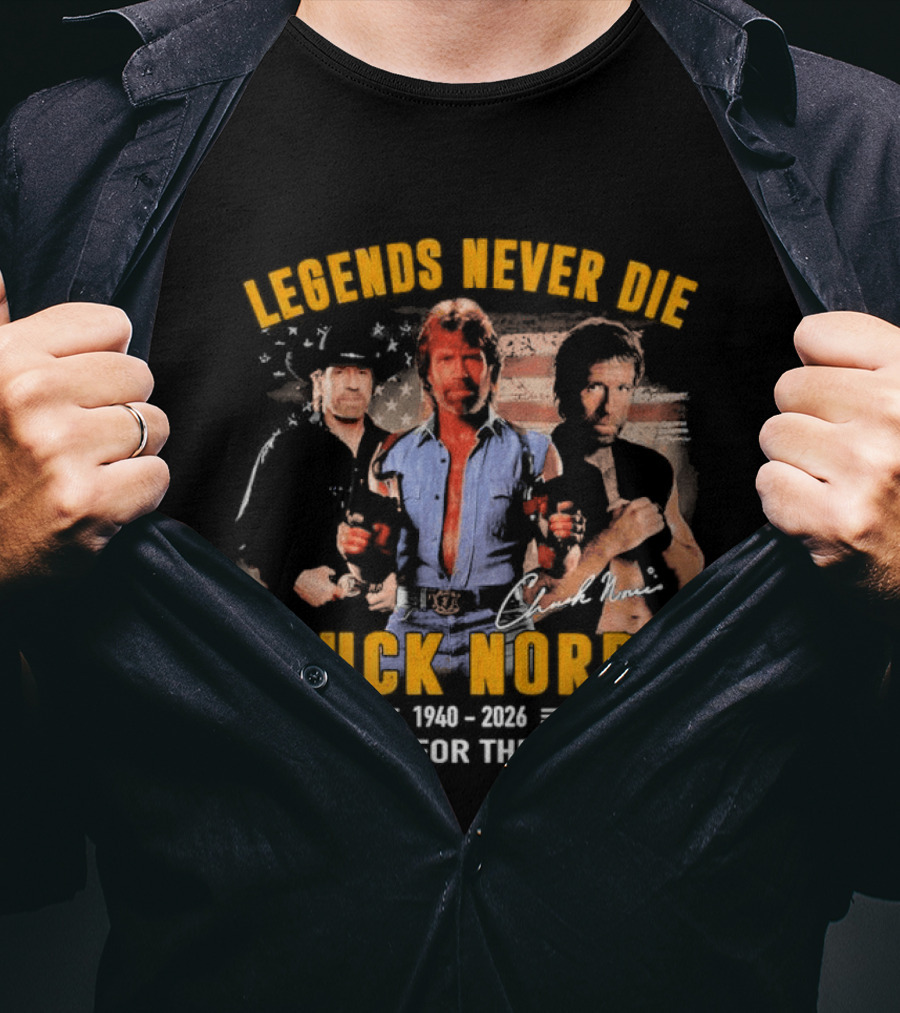 Legends Never Die Chuck Norris 1940 2026 Thank You For The Memories T-Shirt