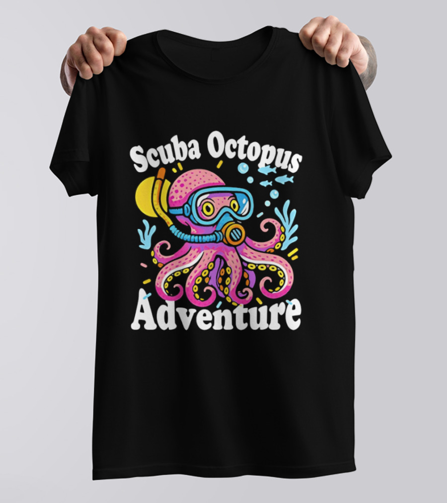 Scuba Octopus Adventure Snorkeling Deep Sea Journey T-Shirt