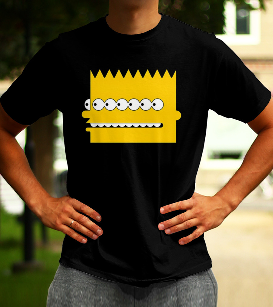 Simps Multi Mult Bart Yellow Silhouette Cartoon Eyes T-Shirt