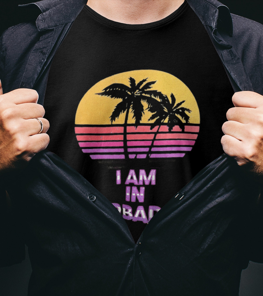 I Am In Barbados Tropical Sunset And Palm Trees T-Shirt
