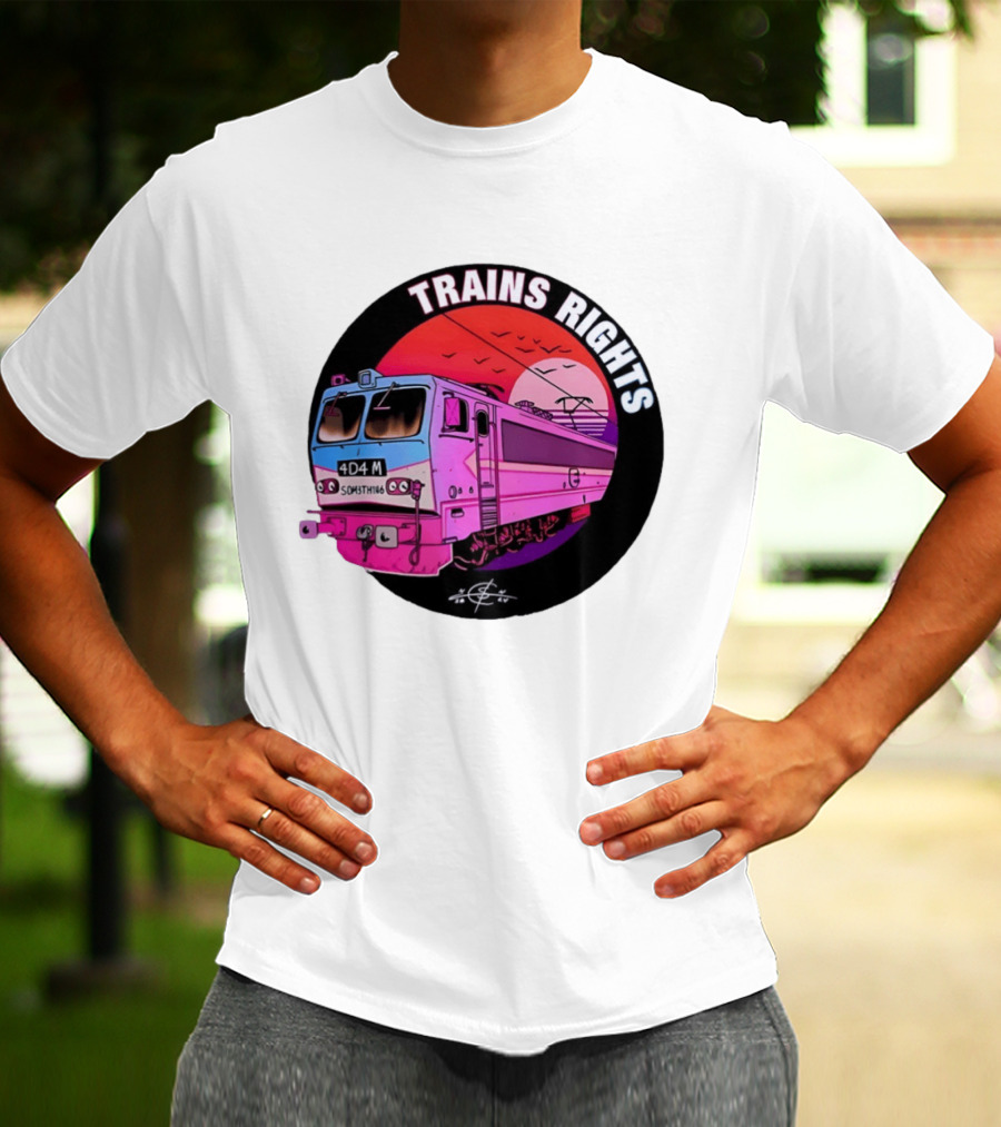 4D4M Something Trains Rights Sunset Train T-Shirt