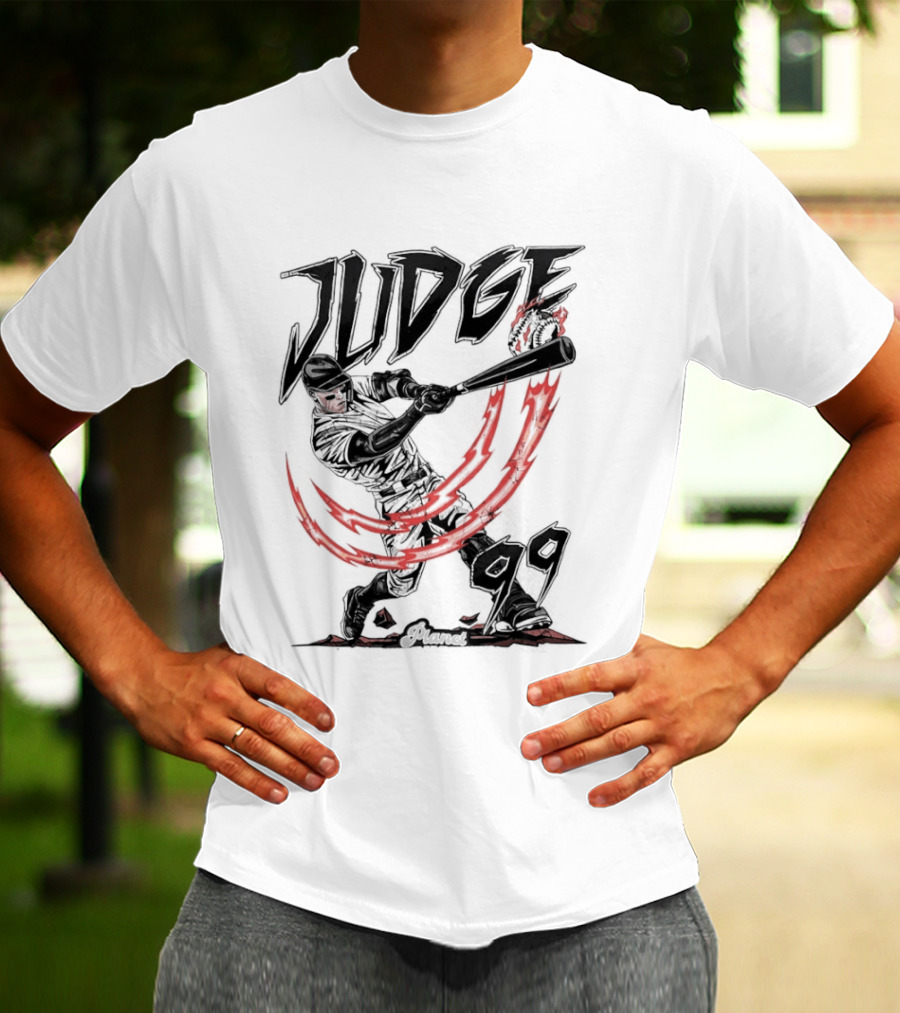 Aaron Judge 99 Yankees Baseball Power Swing Flame T-Shirt