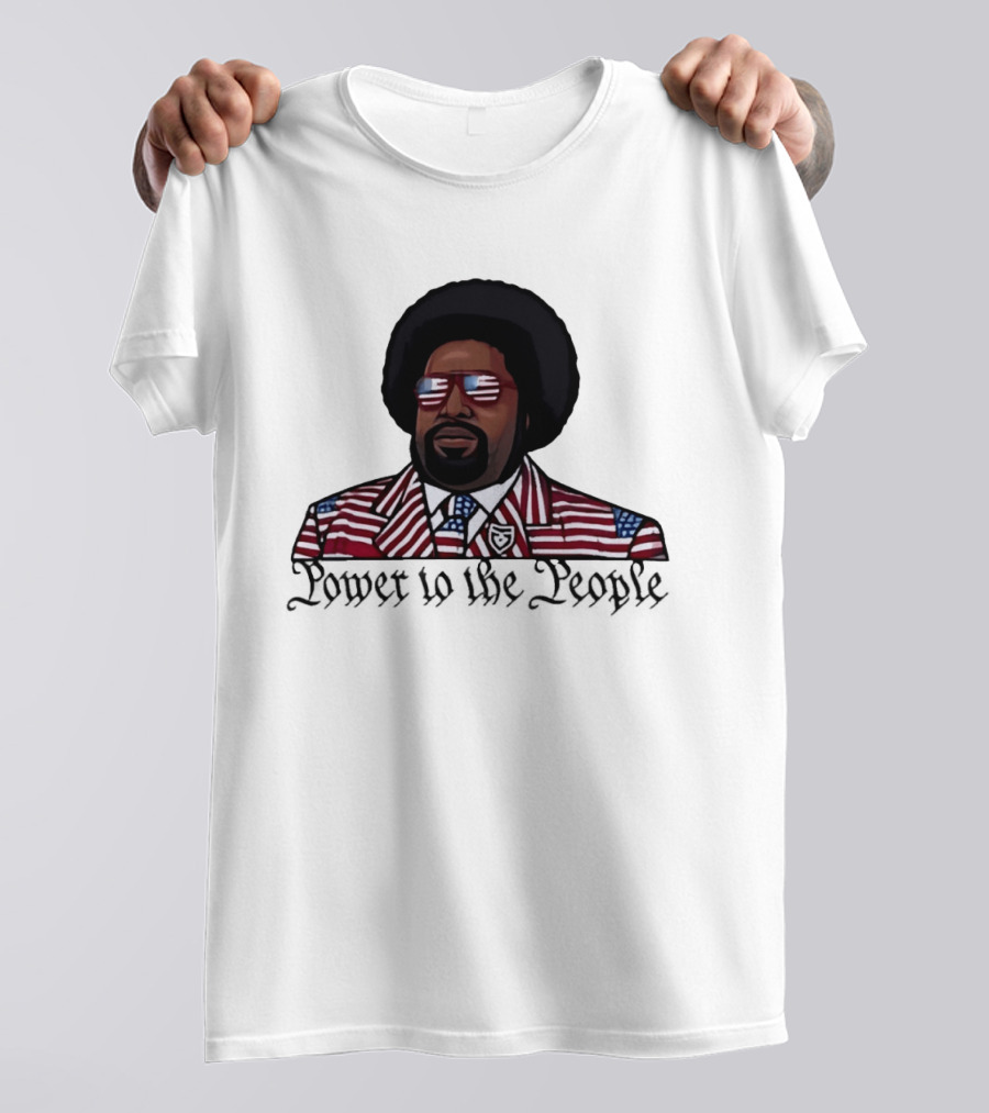 Afro Man American Flag Suit Power To The People T-Shirt
