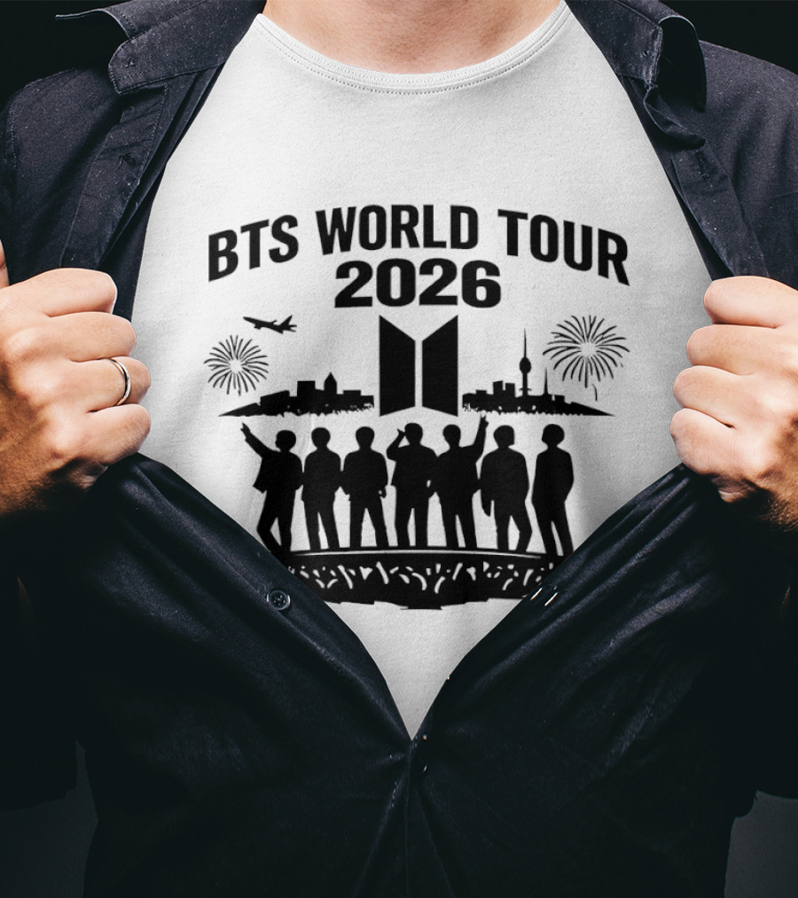 BTS World Tour 2026 Army Concert Skyline Fireworks T-Shirt