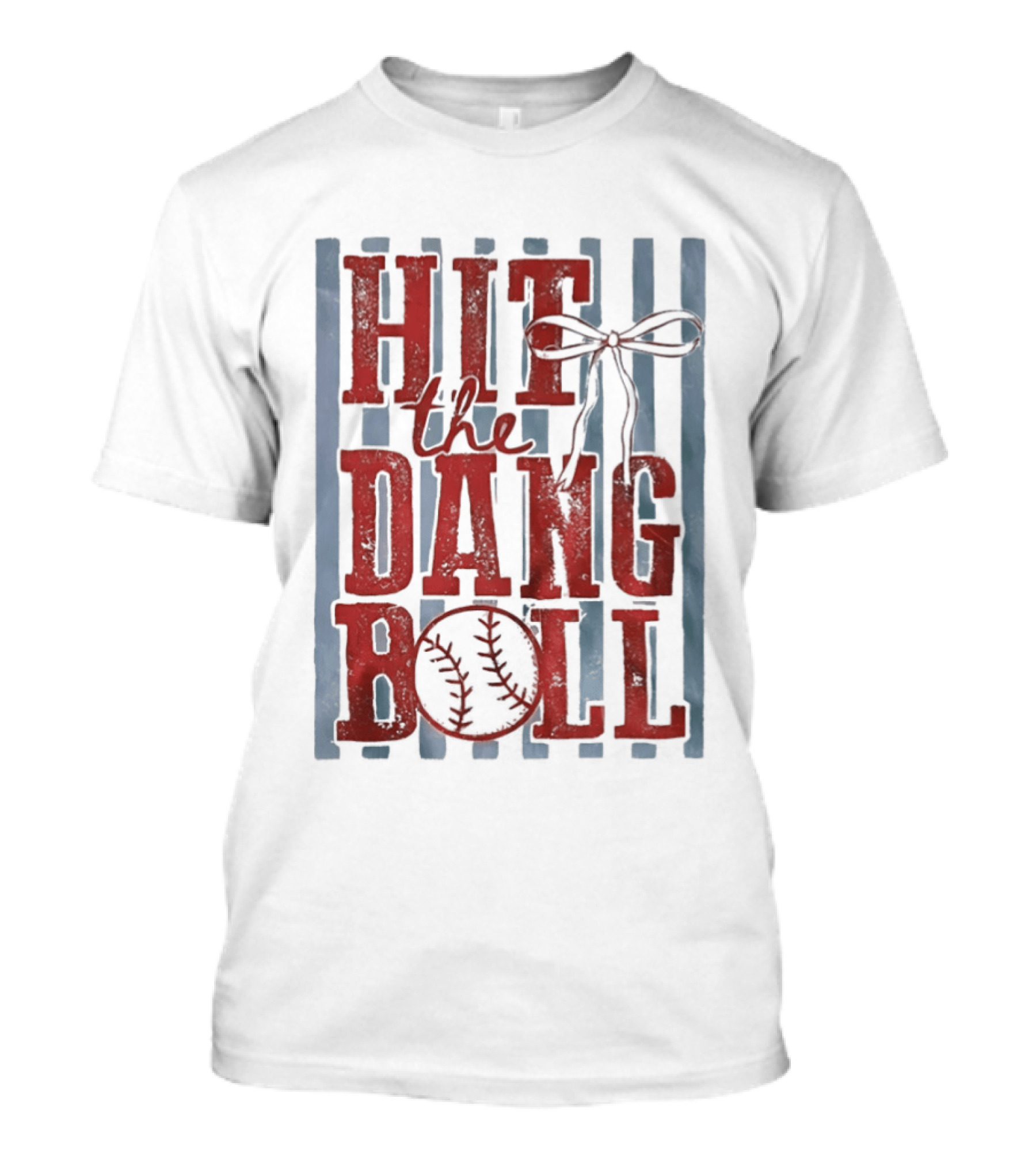 Hit The Dang Ball Baseball Bow T-Shirt