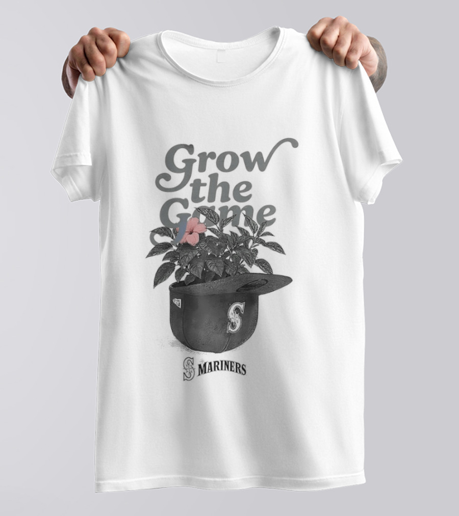 Seattle Mariners Grow The Game Hat With Flower Planting Visual T-Shirt