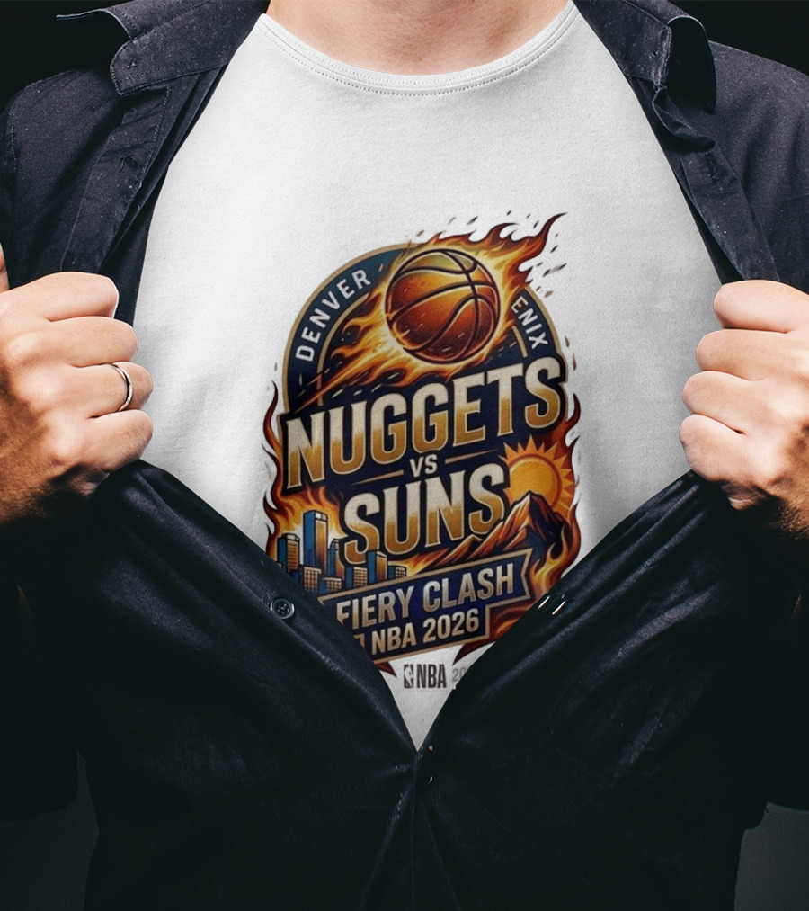 Denver Nuggets Phoenix Suns Fiery Clash NBA 2026 T-Shirt