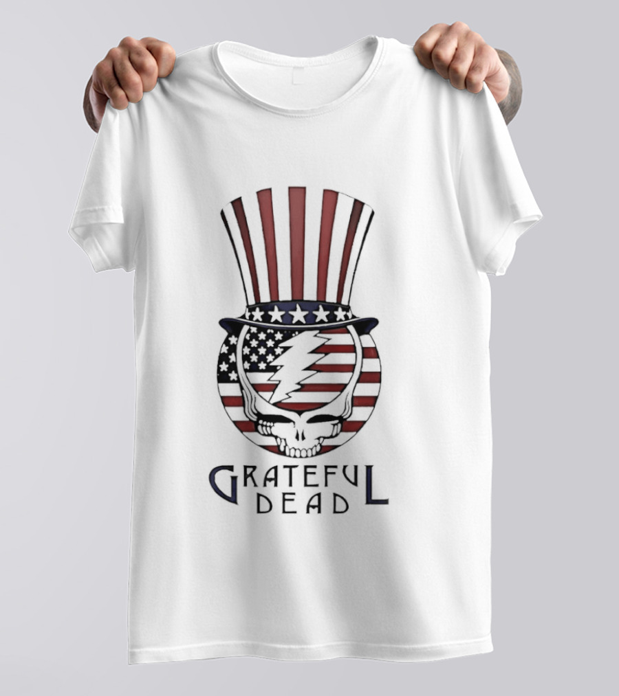 Grateful Dead USA Skull Uncle Sam Stars Stripes Flag 250th Anniversary T-Shirt