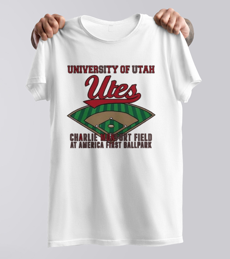 University Of Utah Utes Charlie Monfort Field Baseball America First Ballpark T-Shirt