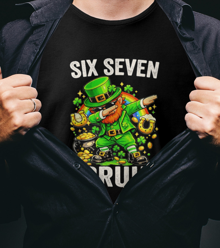 St Patrick's Day Six Seven Bruh Meme Shamrock 67 T-Shirt