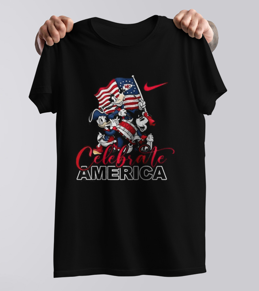 Kansas City Chiefs Mickey Mouse Celebrate America 250th Anniversary Nike T-Shirt