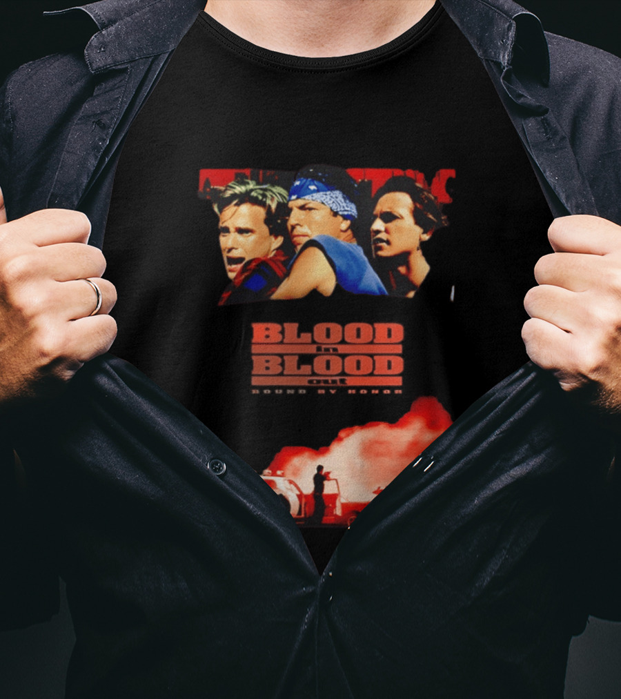 Blood In Blood Out Movie Latino Bound By Honor Dramatic Trio And Intense Action Scene T-Shirt