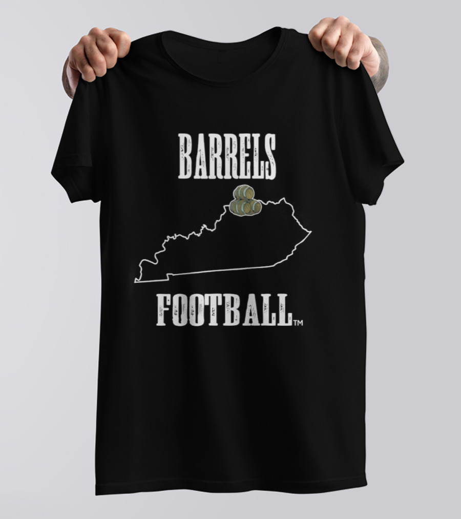 Kentucky Barrels Arena Football Barrels Football Map T-Shirt