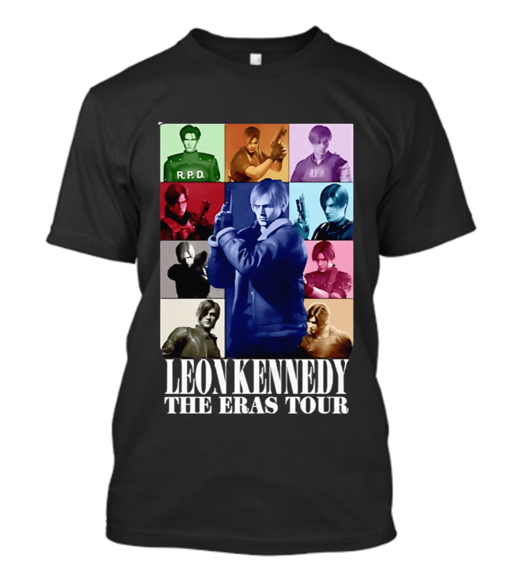 Leon Kennedy RPD Resident Evil Character Montage T-Shirt