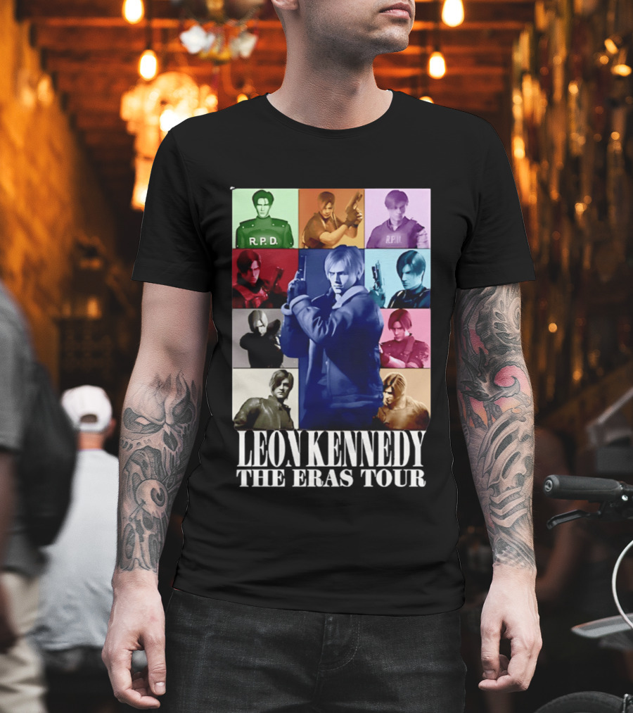 Leon Kennedy RPD Resident Evil Character Montage T-Shirt