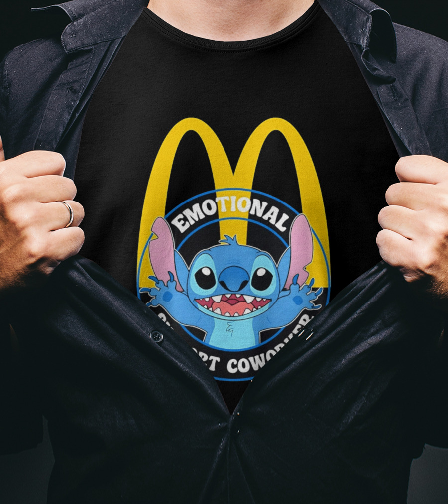 McDonald's Emotional Support Coworker Stitch T-Shirt