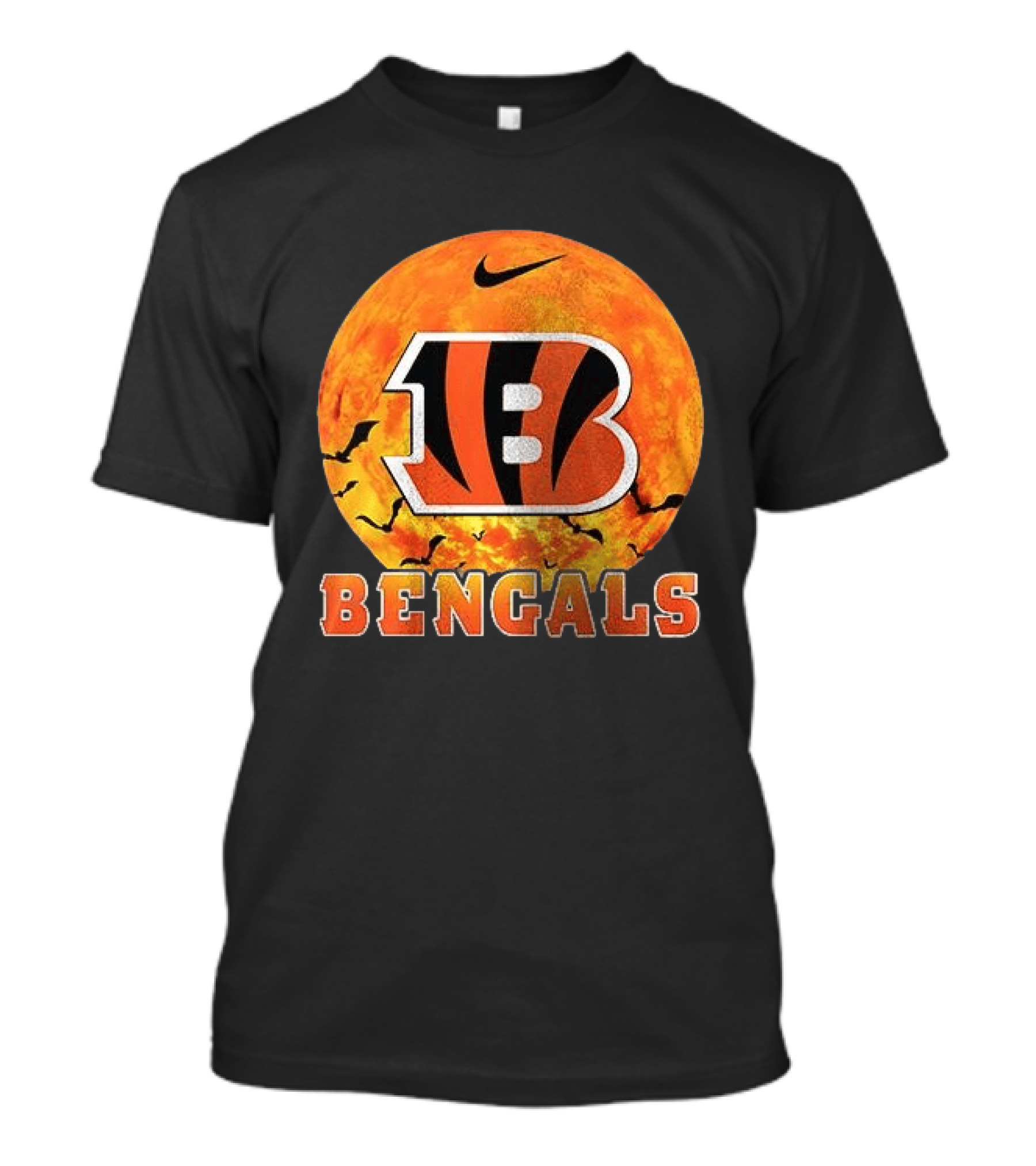Cincinnati Bengals Halloween Nike Bats Pumpkin T-Shirt