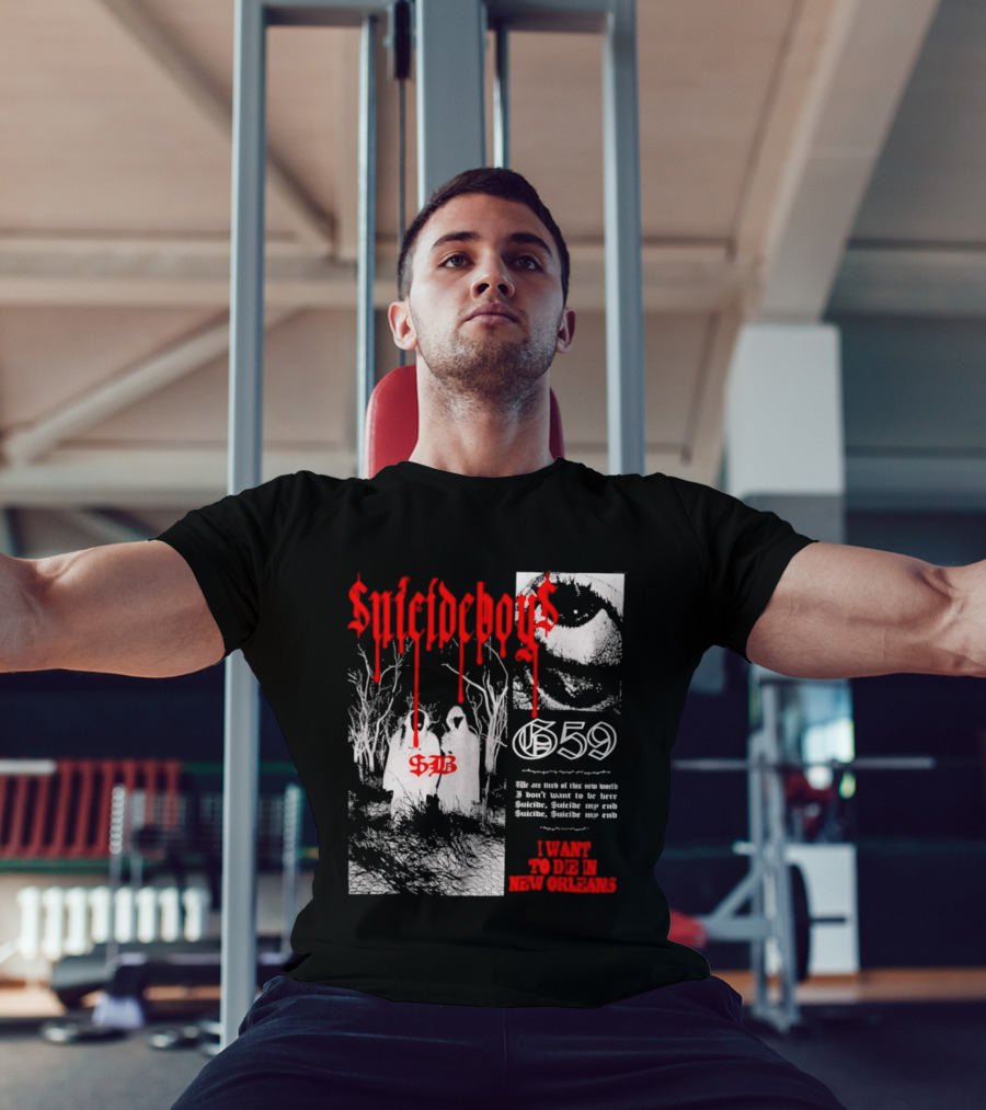 Suicideboys 659 I Want To Die In New Orleans 9AB Text Trees T-Shirt