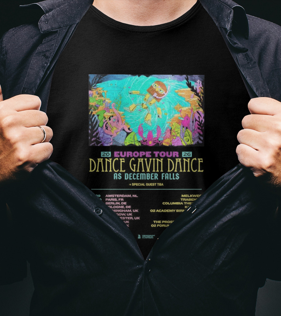 Dance Gavin Dance As December Falls 2026 UK EU Tour Schedule Dates T-Shirt