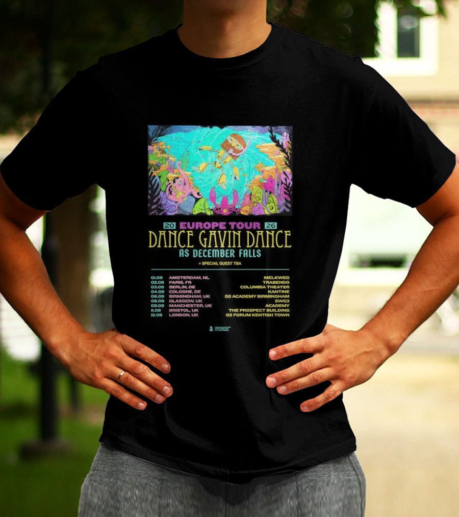 Dance Gavin Dance As December Falls 2026 UK EU Tour Schedule Dates T-Shirt
