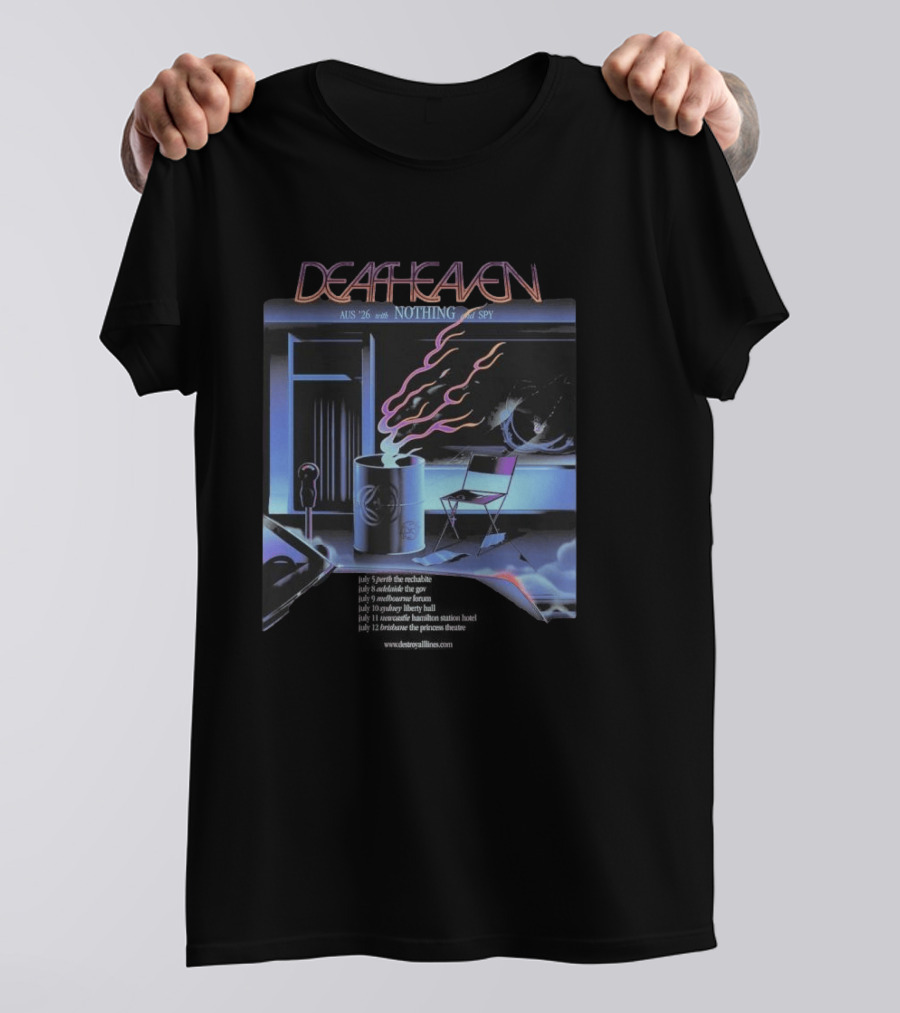 Deafheaven AUS NZ 2026 Tour With Nothing And Spy Retro Aesthetic T-Shirt
