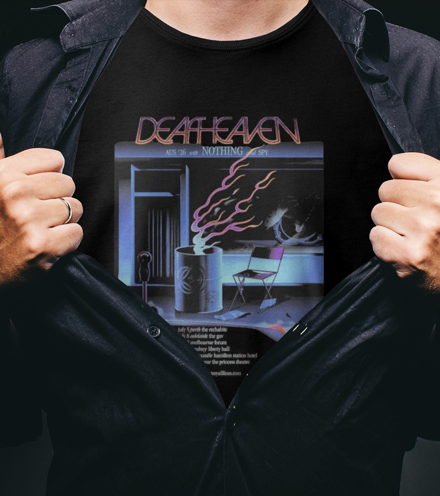 Deafheaven AUS NZ 2026 Tour With Nothing And Spy Retro Aesthetic T-Shirt