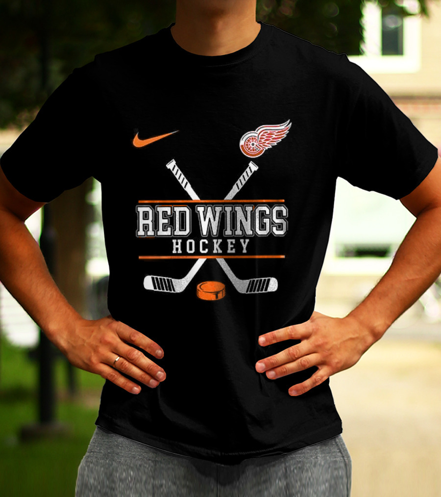 Detroit Red Wings Hockey Nike Collaboration With Harley Davidson T-Shirt
