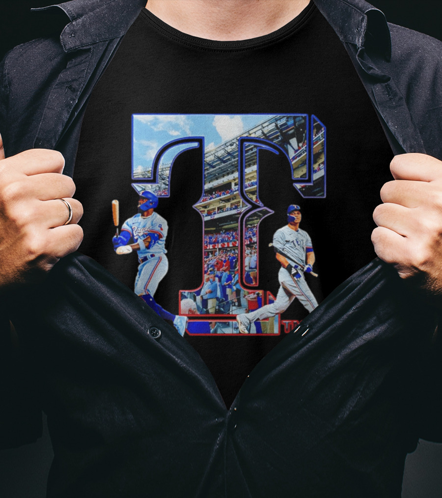 Texas Rangers Stadium Baseball Players T-Shirt