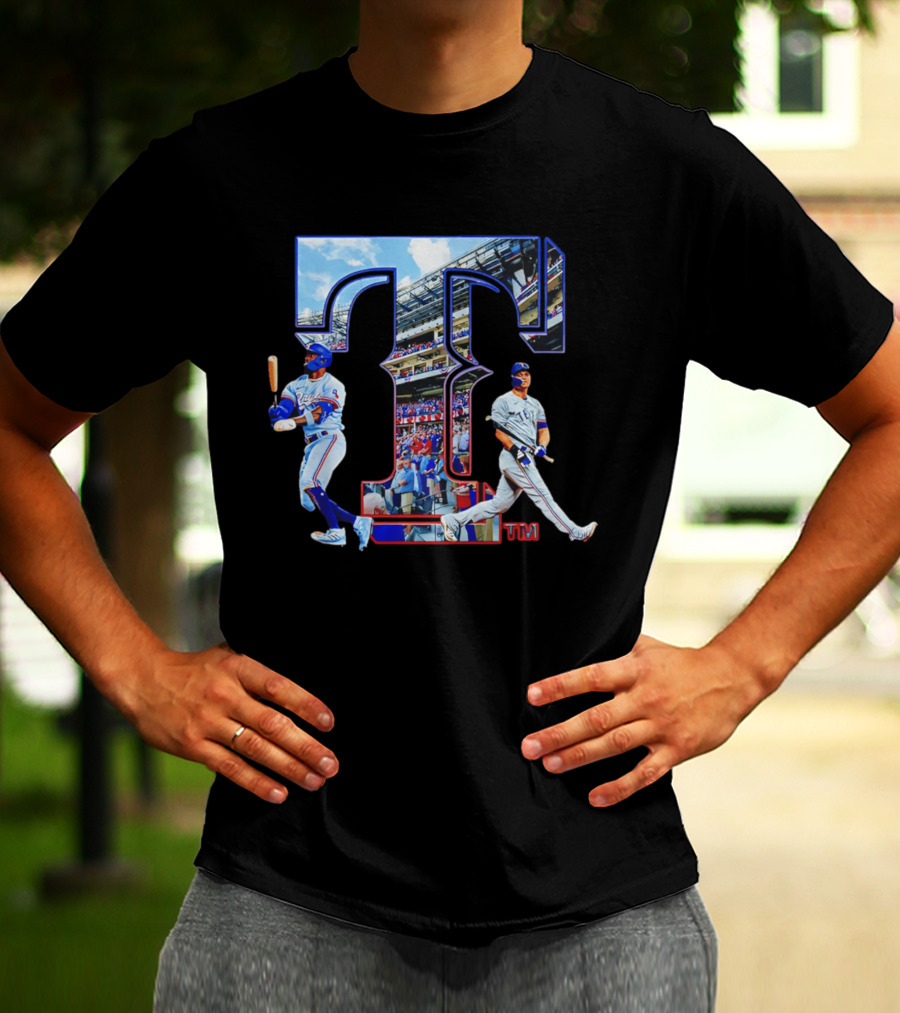 Texas Rangers Stadium Baseball Players T-Shirt