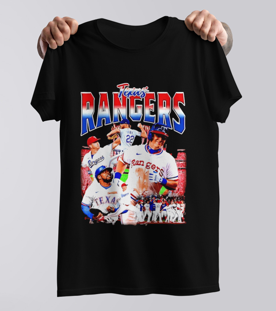 Texas Rangers Celebrate Baseball Team Collage 2025 T-Shirt
