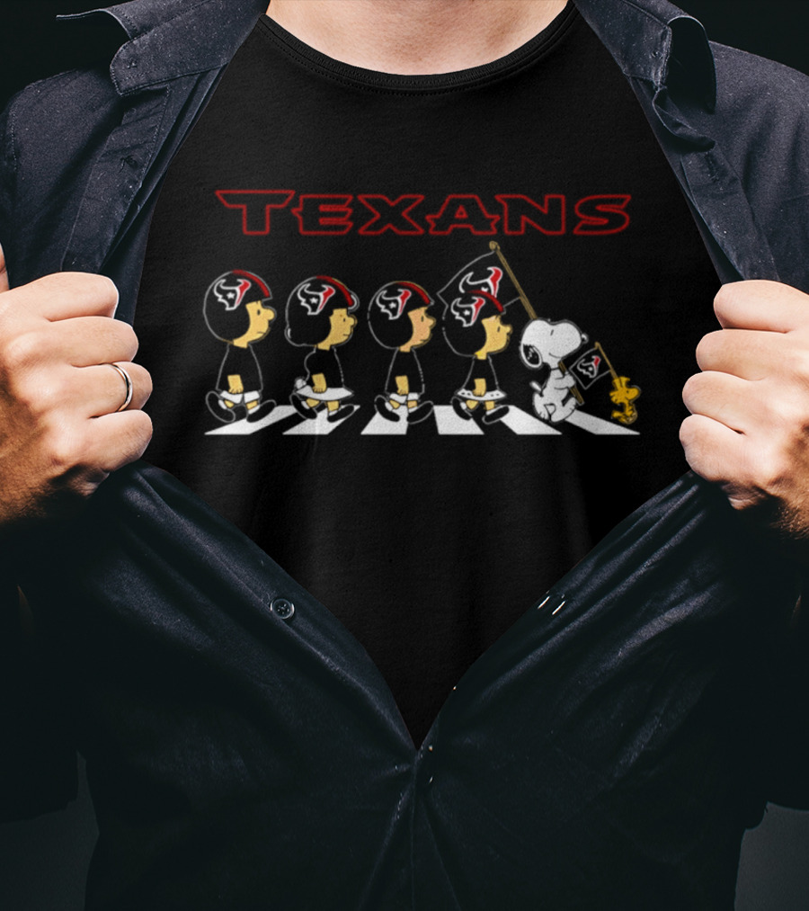 Peanuts Houston Texans Football Flag Parade T-Shirt
