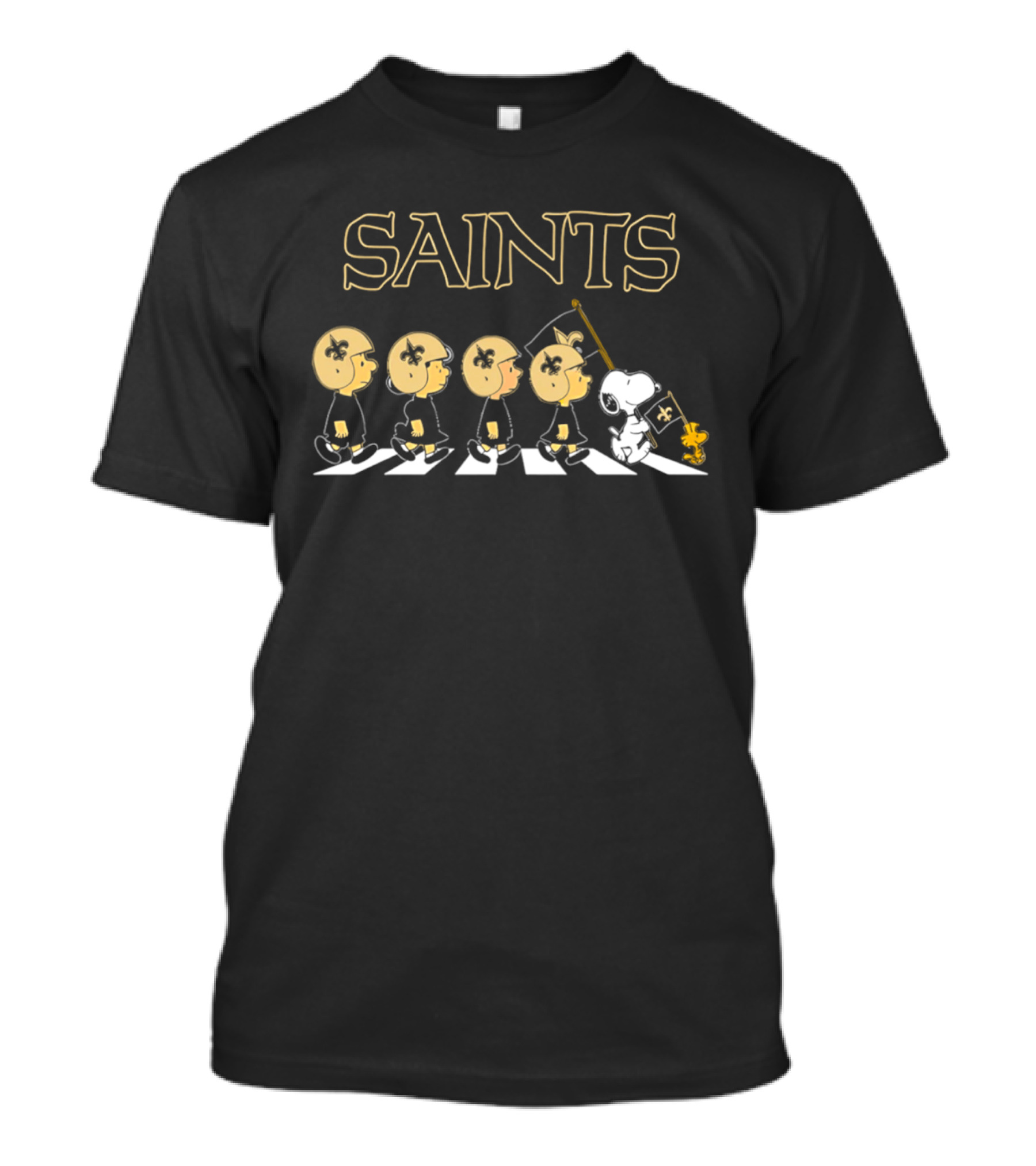Peanuts New Orleans Saints Walking Flag Collaboration T-Shirt