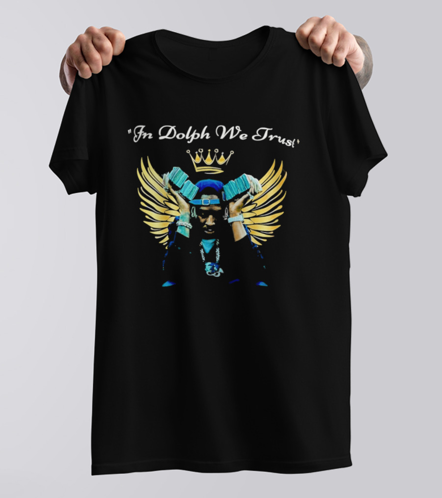 In Dolph We Trust Young Dolph Wings Crown T-Shirt
