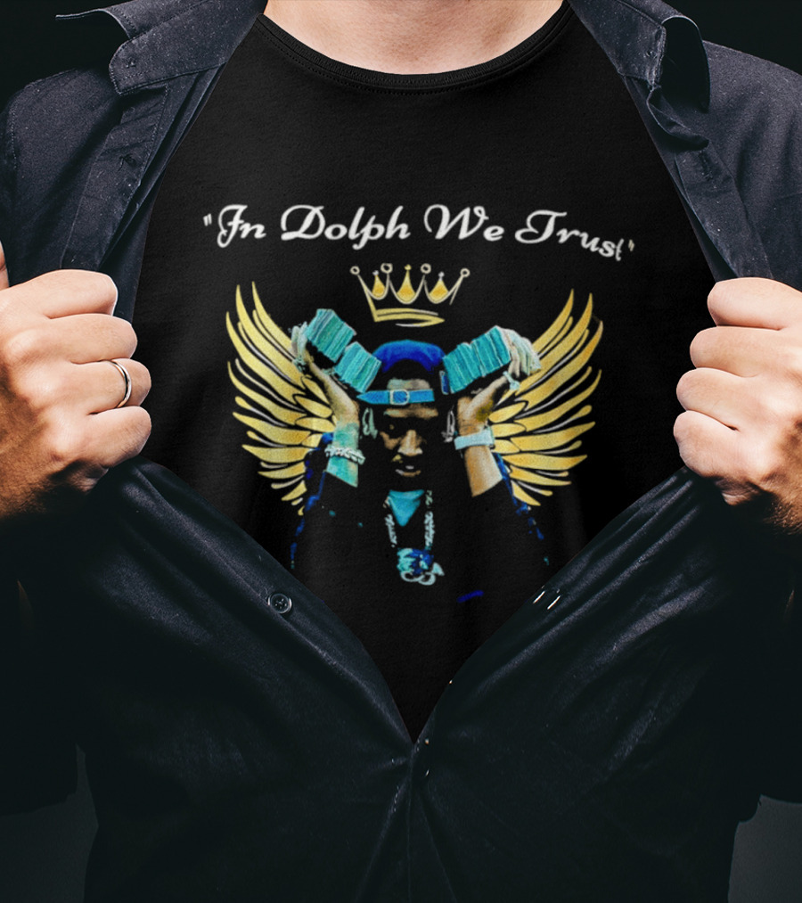 In Dolph We Trust Young Dolph Wings Crown T-Shirt