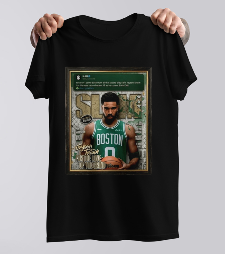 SLAM 261 Jayson Tatum Boston Celtics For The Love Of The Grind Gold Medal Edition With NBA Stars LeBron James And Cade Cunningham T-Shirt