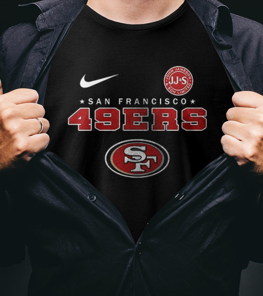 Nike San Francisco 49ers Jameson Irish Whiskey Sine Metu Est 1780 T-Shirt