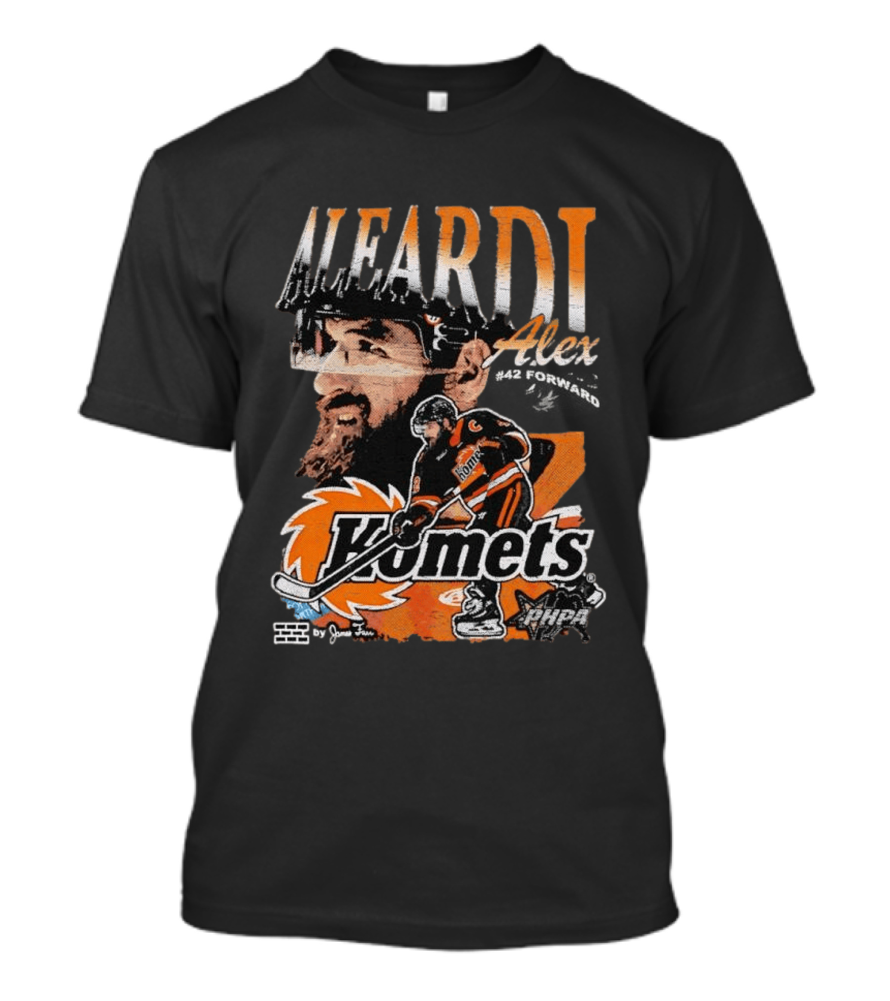 Alex Aleardi #42 Komets Forward Hockey T-Shirt