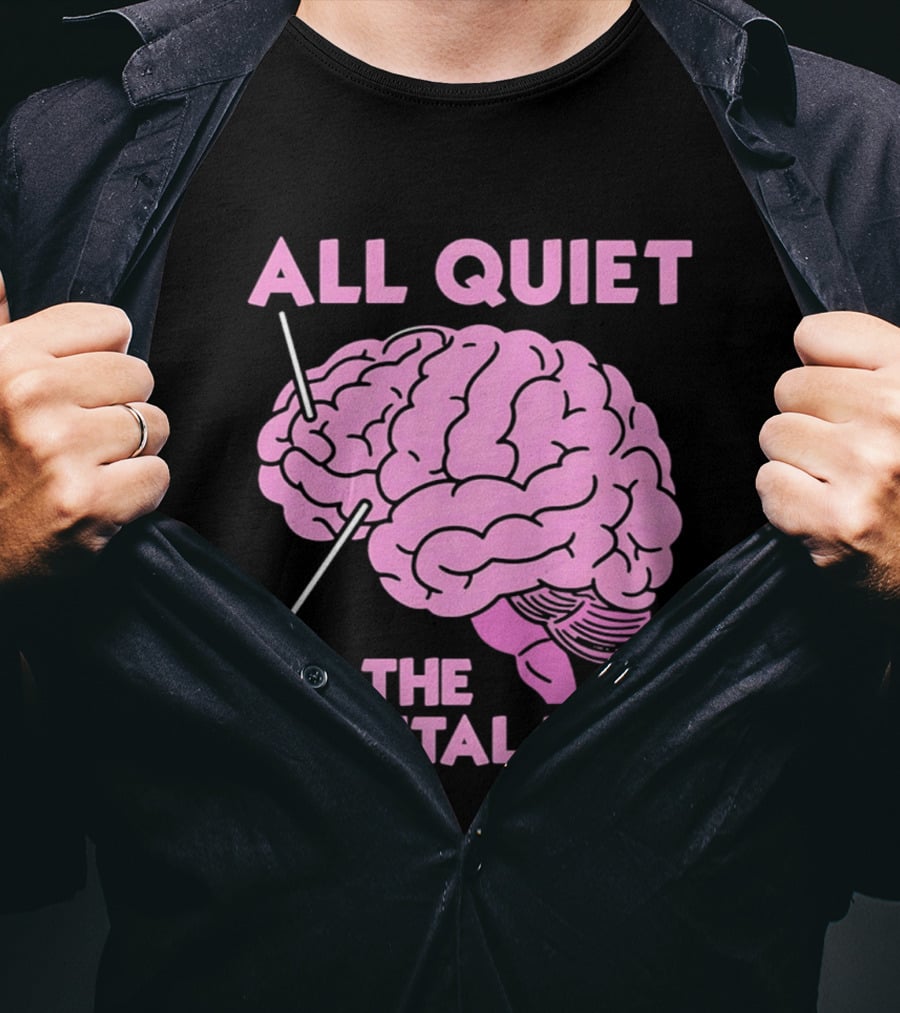 All Quiet On The Frontal Lobe Pink Brain T-Shirt