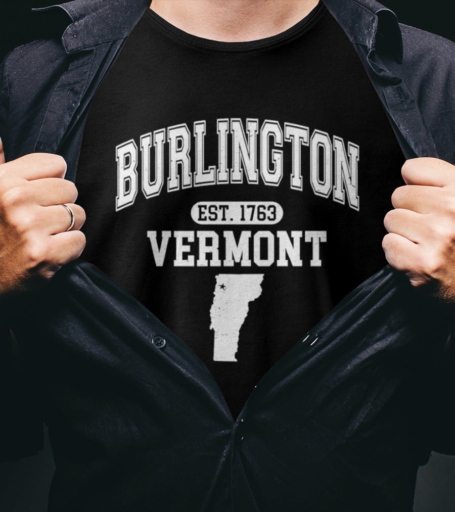 Burlington Vermont Est 1763 Map T-Shirt