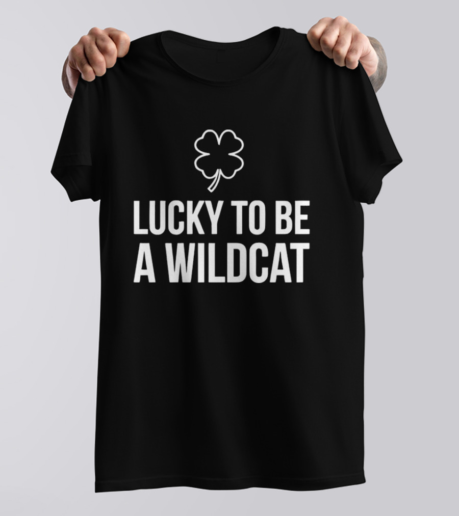 Lucky To Be A Wildcat Clover St Patrick's Day T-Shirt