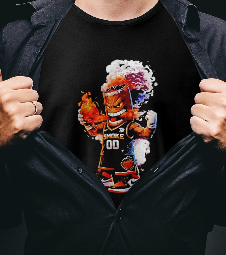 Strizzo Tampa Bay Smoke Cartoon Basketball Flames T-Shirt