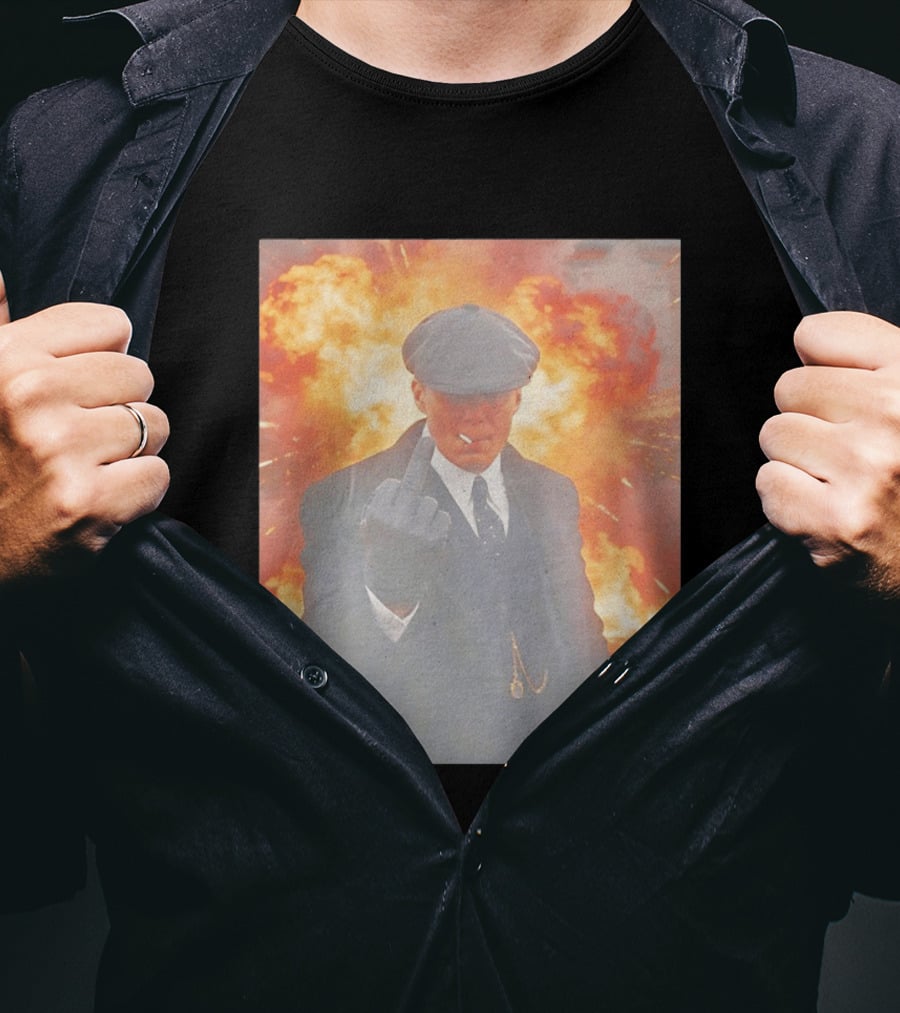 Peaky Blinders Shelby Explosion Middle Finger Iconic Scene T-Shirt
