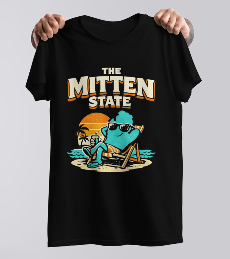 The Mitten State Chillin In The Beach Sunset Relaxed Vibes T-Shirt