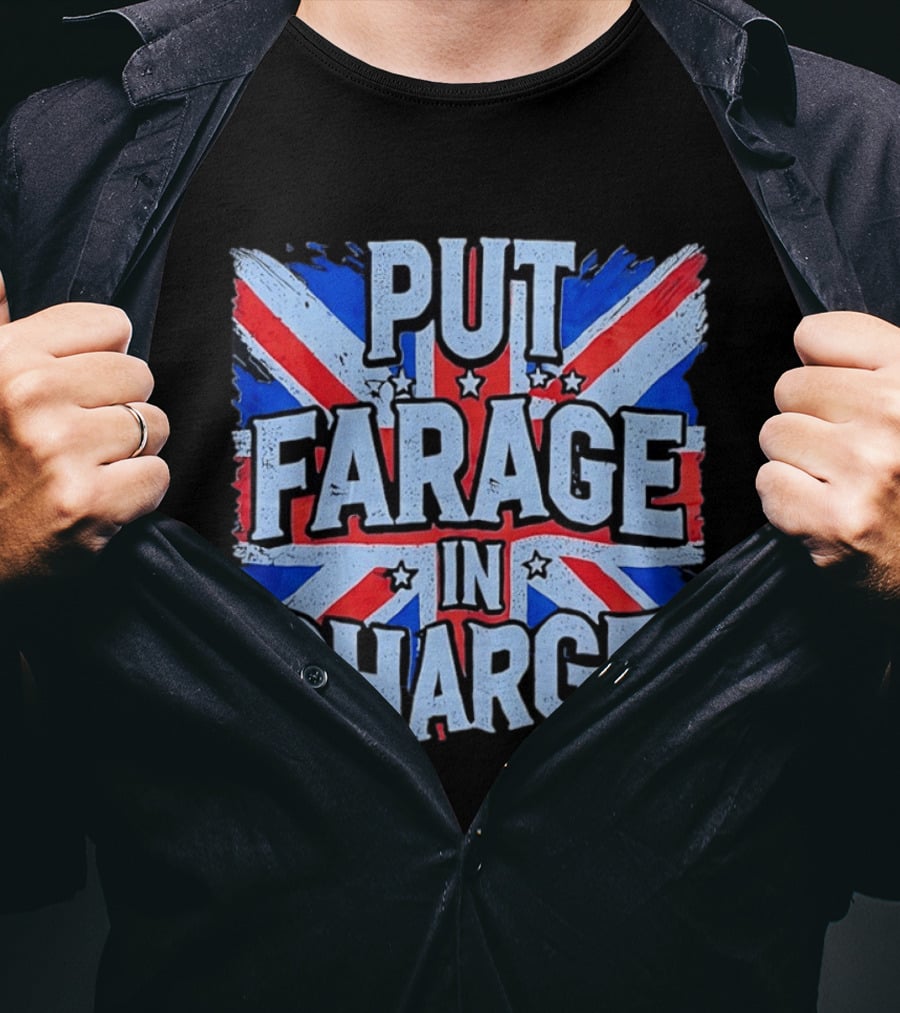 Put Farage In Charge UK Flag T-Shirt